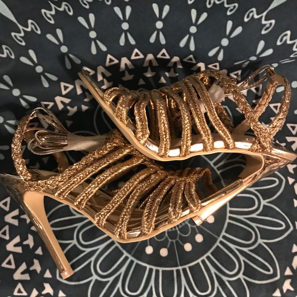 Rose Gold Strappy Heels